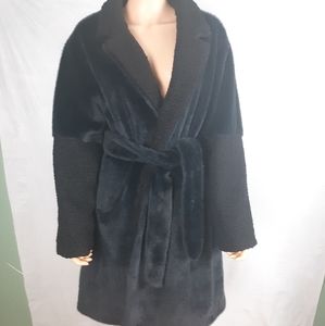 Calvin Klein Faux Fur Wrap Coat
